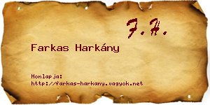 Farkas Harkány névjegykártya